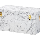 Baxton Studio Brenta Storage Trunk with Lift-Top Lid - Decorative Organizer Chest with Faux Marble Effect, Contemporary Storage Solution