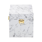 Baxton Studio Brenta Storage Trunk with Lift-Top Lid - Decorative Organizer Chest with Faux Marble Effect, Contemporary Storage Solution