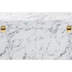 Baxton Studio Brenta Storage Trunk with Lift-Top Lid - Decorative Organizer Chest with Faux Marble Effect, Contemporary Storage Solution