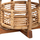 bali & pari Derenik Natural Rattan and Mahogany Wood End Table - Boho Accent Side Table with Woven Basket Base, Coastal Style Nightstand or Living Room Table