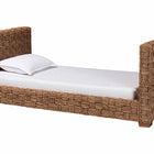 bali & pari Rhinos Handwoven Seagrass Daybed - Twin Size Coastal Boho Bed Frame with Basketweave Design