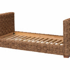 bali & pari Rhinos Handwoven Seagrass Daybed - Twin Size Coastal Boho Bed Frame with Basketweave Design