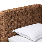 bali & pari Rhinos Handwoven Seagrass Daybed - Twin Size Coastal Boho Bed Frame with Basketweave Design
