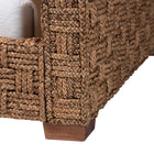 bali & pari Rhinos Handwoven Seagrass Daybed - Twin Size Coastal Boho Bed Frame with Basketweave Design