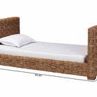 bali & pari Rhinos Handwoven Seagrass Daybed - Twin Size Coastal Boho Bed Frame with Basketweave Design