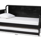 Baxton Studio Lucera Bobbin Daybed with Rolling Trundle - Wooden Bed Frame with Turned Spindle Detailing, Classic Style Sofa Bed for Bedroom or Guest Room, Twin, Black