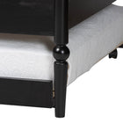 Baxton Studio Lucera Bobbin Daybed with Rolling Trundle - Wooden Bed Frame with Turned Spindle Detailing, Classic Style Sofa Bed for Bedroom or Guest Room, Twin, Black