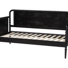 Baxton Studio Lucera Bobbin Daybed - Wooden Spindle Bed Frame, Classic Style Sofa Bed for Bedroom or Guest Room, Twin, Black