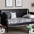 Baxton Studio Lucera Bobbin Daybed - Wooden Spindle Bed Frame, Classic Style Sofa Bed for Bedroom or Guest Room, Twin, Black