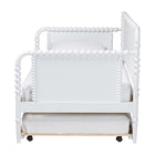 Baxton Studio Lucera Bobbin Daybed with Rolling Trundle - Wooden Bed Frame with Turned Spindle Detailing, Classic Style Sofa Bed for Bedroom or Guest Room, Twin, White