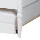 Baxton Studio Lucera Bobbin Daybed with Rolling Trundle - Wooden Bed Frame with Turned Spindle Detailing, Classic Style Sofa Bed for Bedroom or Guest Room, Twin, White