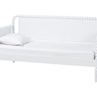 Baxton Studio Lucera Bobbin Daybed - Wooden Bed Frame with Turned Spindle Detailing, Classic Style Sofa Bed for Bedroom or Guest Room, Twin, White