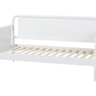Baxton Studio Lucera Bobbin Daybed - Wooden Bed Frame with Turned Spindle Detailing, Classic Style Sofa Bed for Bedroom or Guest Room, Twin, White