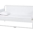Baxton Studio Lucera Bobbin Daybed - Wooden Bed Frame with Turned Spindle Detailing, Classic Style Sofa Bed for Bedroom or Guest Room, Twin, White
