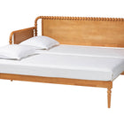 Baxton Studio Lucera Bobbin Twin-To-King Expandable Daybed - Wood Bed Frame with Turned Spindle Detailing, Classic Style Sofa Bed for Bedroom or Guest Room, Oak Brown