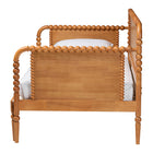 Baxton Studio Lucera Bobbin Twin-To-King Expandable Daybed - Wood Bed Frame with Turned Spindle Detailing, Classic Style Sofa Bed for Bedroom or Guest Room, Oak Brown