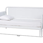 Baxton Studio Lucera Bobbin Twin-To-King Expandable Daybed - Wood Bed Frame with Turned Spindle Detailing, Classic Style Sofa Bed for Bedroom or Guest Room, White