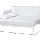 Baxton Studio Lucera Bobbin Twin-To-King Expandable Daybed - Wood Bed Frame with Turned Spindle Detailing, Classic Style Sofa Bed for Bedroom or Guest Room, White
