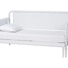 Baxton Studio Lucera Bobbin Twin-To-King Expandable Daybed - Wood Bed Frame with Turned Spindle Detailing, Classic Style Sofa Bed for Bedroom or Guest Room, White