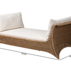 bali & pari Kalisha Natural Rattan Daybed with Cushions - Coastal Boho Indoor Lounge Sofa Bench for Living Room, Sunroom, or Bedroom Relaxation
