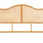 bali & pari Adelita Natural Rattan Arched Headboard - Handwoven Cane Panel with Rattan Frame, Coastal Boho Style Bedroom Decor, Queen
