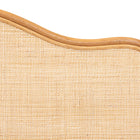 bali & pari Adelita Natural Rattan Arched Headboard - Handwoven Cane Panel with Rattan Frame, Coastal Boho Style Bedroom Decor, Queen