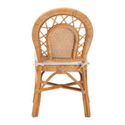 bali & pari Adam Natural Rattan Dining Chair with Curved Backrest and Removable Cushion - Handwoven Wicker Accent Chair for Dining Room or Kitchen