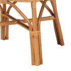 bali & pari Adam Natural Rattan Dining Chair with Curved Backrest and Removable Cushion - Handwoven Wicker Accent Chair for Dining Room or Kitchen