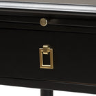 Baxton Studio Tamra Black Wood Nightstand with Pullout Shelf - Modern Transitional Bedside Table with Metallic Accents