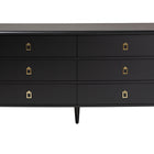 Baxton Studio Tamra Black Wood Dresser with Drawers - Bedroom Storage Unit with Metallic Accents, 6-Drawer Modern Transitional Bedroom Storage Solution