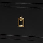 Baxton Studio Tamra Four-Poster Platform Bedroom Set - Black Wood Bed Frame with Matching Dresser and Two Nightstands, Modern Transitional Bedroom Furniture, King