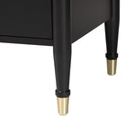 Baxton Studio Tamra Four-Poster Platform Bedroom Set - Black Wood Bed Frame with Matching Dresser and Two Nightstands, Modern Transitional Bedroom Furniture, King