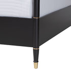 Baxton Studio Tamra Four-Poster Platform Bedroom Set - Black Wood Bed Frame with Matching Dresser and Two Nightstands, Modern Transitional Bedroom Furniture, King