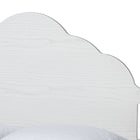 Baxton Studio Martino Four-Poster Platform Bed - Sculpted Post Bed Frame with Panel Headboard, Vintage Spindle Bed, White, King