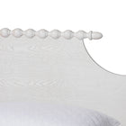 Baxton Studio Caliana Bobbin Four-Poster Platform Bed - Wooden Bed Frame with Turned Spindle Posts and Panel Headboard, Vintage-Inspired Bedroom Furniture, White, Queen