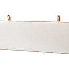 Baxton Studio Belden Boucle Upholstered Wall-Mounted Headboard - Padded Cushion Panel with Faux Leather Piping, Modern Bedroom Accent Piece, Cream, Queen
