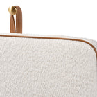 Baxton Studio Belden Boucle Upholstered Wall-Mounted Headboard - Padded Cushion Panel with Faux Leather Piping, Modern Bedroom Accent Piece, Cream, Queen