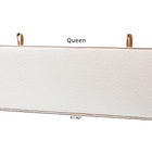 Baxton Studio Belden Boucle Upholstered Wall-Mounted Headboard - Padded Cushion Panel with Faux Leather Piping, Modern Bedroom Accent Piece, Cream, Queen