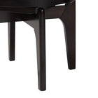 Baxton Studio Delacruz Swivel Dining Chair - Round Open Back Accent Chair with Faux Leather Upholstery, Modern Contemporary Seating for Kitchen or Dining Room