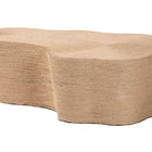 bali & pari Edna Natural Jute Coffee Table - Textured Handwoven Irregular Shape Cocktail Table for Living Room or Lounge