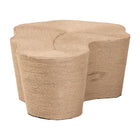 bali & pari Edna Natural Jute Coffee Table - Textured Handwoven Irregular Shape Cocktail Table for Living Room or Lounge