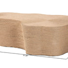bali & pari Edna Natural Jute Coffee Table - Textured Handwoven Irregular Shape Cocktail Table for Living Room or Lounge