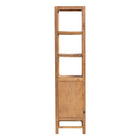 bali & pari Sibu Storage Cabinet with Rattan Door - Tall Accent Display Tower with Open Shelves and Cabinet for Living Room, Bedroom or Office