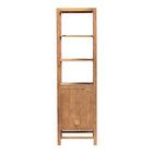 bali & pari Sibu Storage Cabinet with Rattan Door - Tall Accent Display Tower with Open Shelves and Cabinet for Living Room, Bedroom or Office