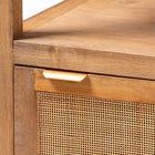 bali & pari Sibu Storage Cabinet with Rattan Door - Tall Accent Display Tower with Open Shelves and Cabinet for Living Room, Bedroom or Office