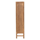 bali & pari Sibu Storage Cabinet with Rattan Doors - Tall Accent Cabinet with Double Doors and Four Interior Shelves for Living Room, Bedroom or Office