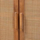 bali & pari Sibu Storage Cabinet with Rattan Doors - Tall Accent Cabinet with Double Doors and Four Interior Shelves for Living Room, Bedroom or Office