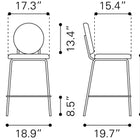 Zuo Odessa Counter Stool (Set of 2) Green & Gold