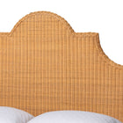bali & pari Melanie Natural Rattan Bed - Coastal Boho Bed Frame with Scalloped Headboard, Queen