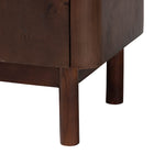bali & pari Latika Real Burl Wood Storage Cabinet in Dark Walnut Brown - Modern Accent Cupboard with Double Doors and Brass Handles, Elegant Sideboard for Entryway, Living Room, or Dining Area